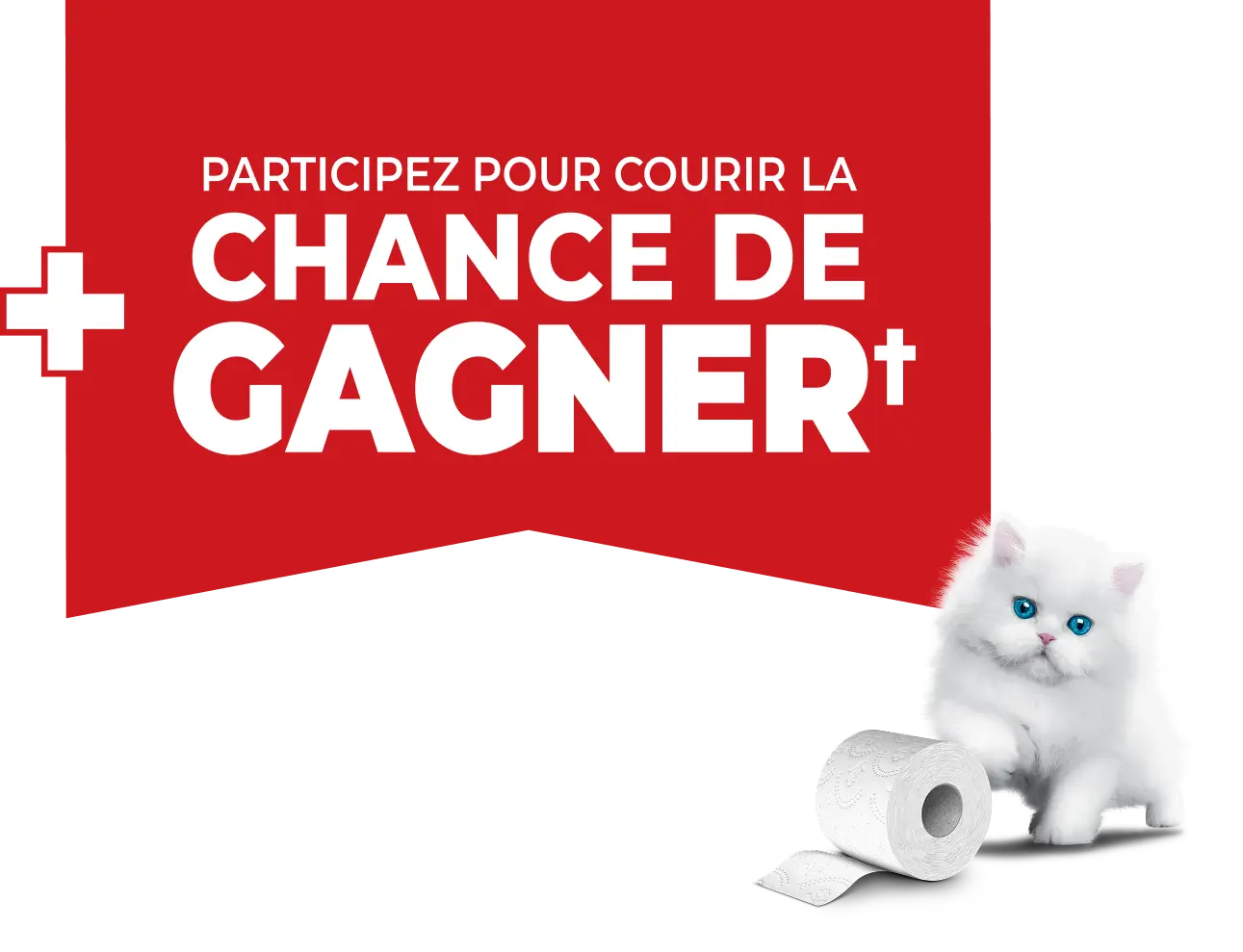 + PARTICIPEZ POUR COURIR LA CHANCE DE GAGNER† 1 des 12 approvisionnements d’un an de papier hygiénique ROYALE®