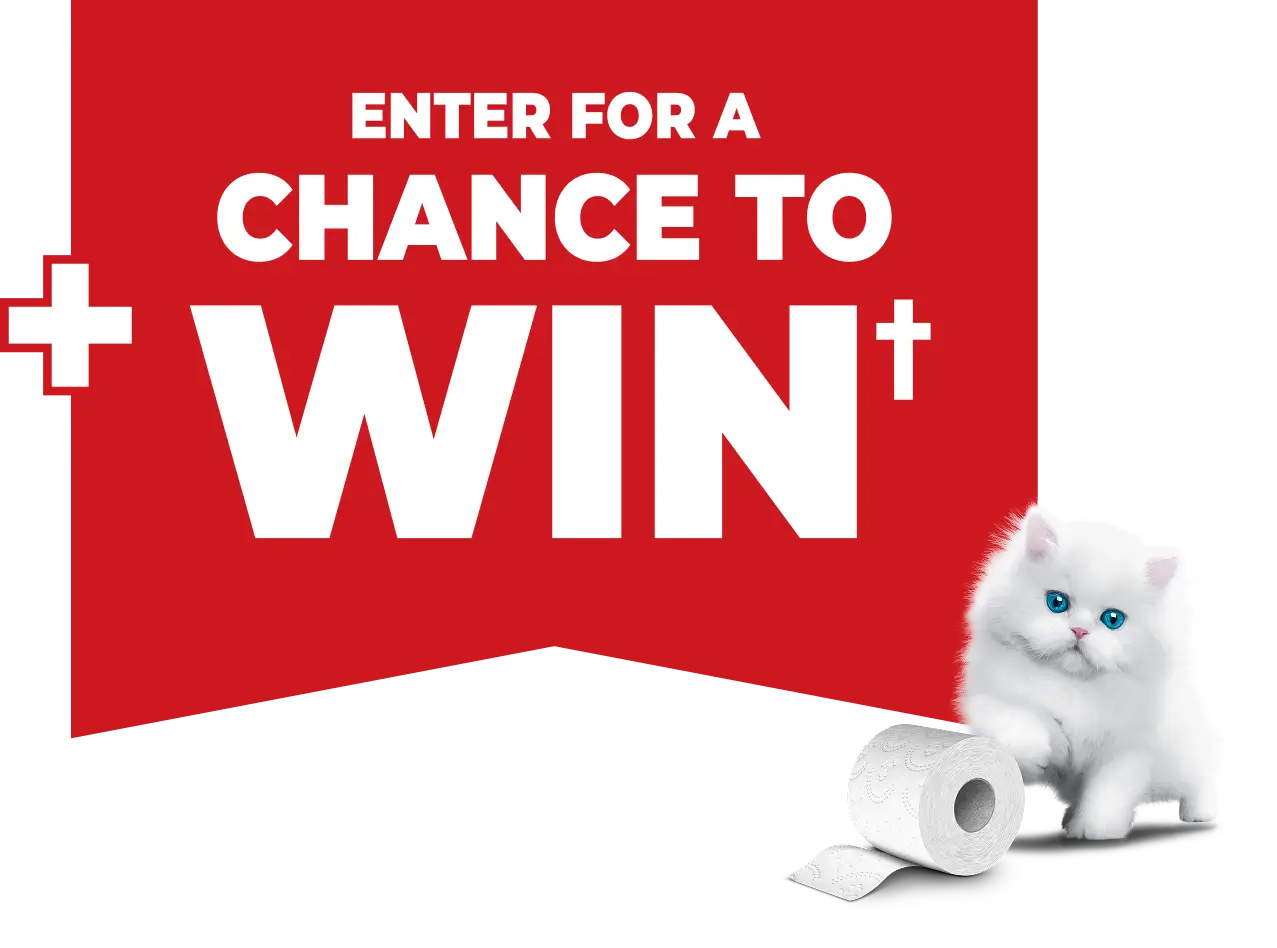 + ENTER FOR A CHANCE TO WIN† 1 of 12 Royale® Bath Tissue for a year prizes